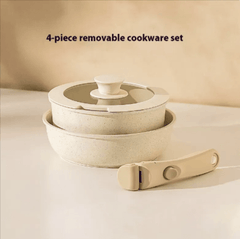 Removable Handle Non-Stick Pot Set with Steamer